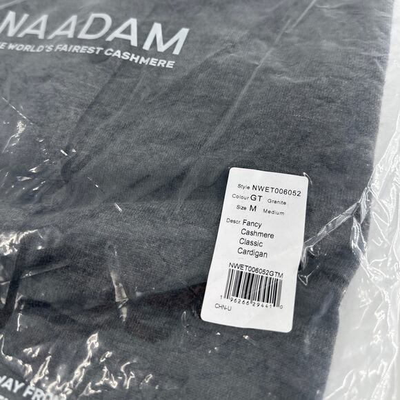 Naadam Women's Granite Fancy Cashmere Classic Cardigan Size M - Picture 4 of 13